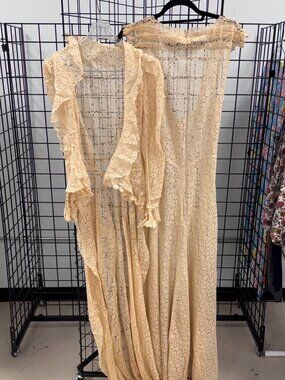 Vintage Lace Boudoir Wedding Night Handmade Lingerie Robe & Gown Size Small